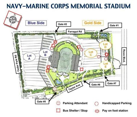 navy stadium parking map.